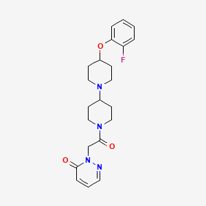 molecular formula C22H27FN4O3 B2918373 2-(2-(4-(2-fluorophenoxy)-[1,4'-bipiperidin]-1'-yl)-2-oxoethyl)pyridazin-3(2H)-one CAS No. 1705340-78-8