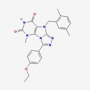 molecular formula C24H24N6O3 B2918374 5-[(2,5-Dimethylphenyl)methyl]-8-(4-ethoxyphenyl)-1-methylpurino[8,9-c][1,2,4]triazole-2,4-dione CAS No. 921859-31-6