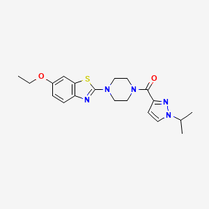 molecular formula C20H25N5O2S B2918388 (4-(6-乙氧基苯并[d]噻唑-2-基)哌嗪-1-基)(1-异丙基-1H-吡唑-3-基)甲苯酮 CAS No. 1203251-69-7