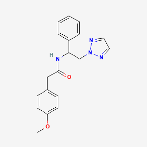 molecular formula C19H20N4O2 B2918389 2-(4-methoxyphenyl)-N-(1-phenyl-2-(2H-1,2,3-triazol-2-yl)ethyl)acetamide CAS No. 2034404-73-2