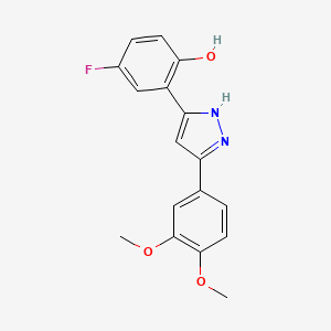 2-(5-(3,4-dimethoxyphenyl)-1H-pyrazol-3-yl)-4-fluorophenol