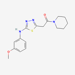 molecular formula C16H20N4O2S B2918406 2-(5-((3-Methoxyphenyl)amino)-1,3,4-thiadiazol-2-yl)-1-(piperidin-1-yl)ethanone CAS No. 1286702-18-8