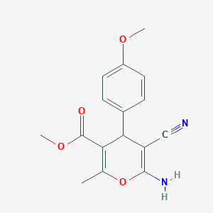 molecular formula C16H16N2O4 B2918412 6-氨基-5-氰基-4-(4-甲氧基苯基)-2-甲基-4H-吡喃-3-甲酸甲酯 CAS No. 176106-12-0