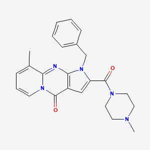 molecular formula C24H25N5O2 B2918415 1-benzyl-9-methyl-2-(4-methylpiperazine-1-carbonyl)pyrido[1,2-a]pyrrolo[2,3-d]pyrimidin-4(1H)-one CAS No. 899412-74-9