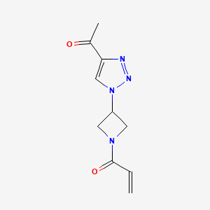 molecular formula C10H12N4O2 B2918416 1-[3-(4-Acetyltriazol-1-yl)azetidin-1-yl]prop-2-en-1-one CAS No. 2361645-94-3