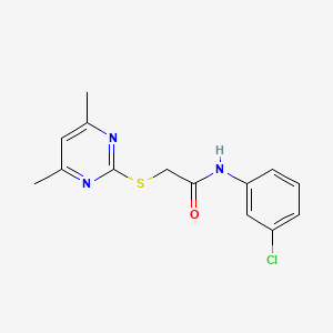 molecular formula C14H14ClN3OS B2918418 N-(3-chlorophenyl)-2-[(4,6-dimethylpyrimidin-2-yl)sulfanyl]acetamide CAS No. 303091-37-4