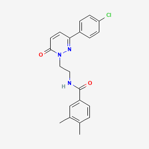 molecular formula C21H20ClN3O2 B2918424 N-(2-(3-(4-氯苯基)-6-氧代嘧啶并[1(6H)-基]乙基)-3,4-二甲基苯甲酰胺 CAS No. 921851-42-5