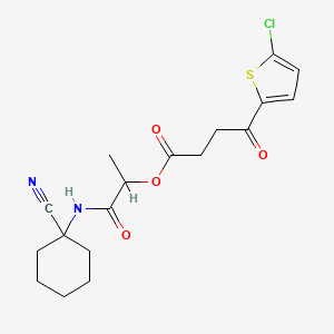 molecular formula C18H21ClN2O4S B2918425 1-[(1-Cyanocyclohexyl)carbamoyl]ethyl 4-(5-chlorothiophen-2-yl)-4-oxobutanoate CAS No. 875458-91-6
