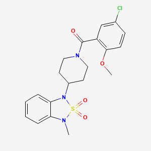 molecular formula C20H22ClN3O4S B2918431 (5-chloro-2-methoxyphenyl)(4-(3-methyl-2,2-dioxidobenzo[c][1,2,5]thiadiazol-1(3H)-yl)piperidin-1-yl)methanone CAS No. 2034280-04-9