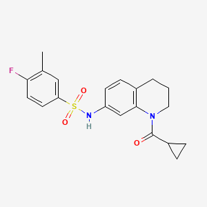 N-(1-cyclopropanecarbonyl-1,2,3,4-tetrahydroquinolin-7-yl)-4-fluoro-3-methylbenzene-1-sulfonamide