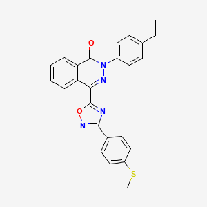 molecular formula C25H20N4O2S B2918444 2-(4-乙基苯基)-4-(3-(4-(甲硫基)苯基)-1,2,4-恶二唑-5-基)酞嗪-1(2H)-酮 CAS No. 1357741-25-3
