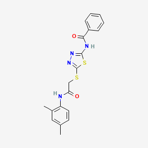 molecular formula C19H18N4O2S2 B2918448 N-[5-[2-(2,4-dimethylanilino)-2-oxoethyl]sulfanyl-1,3,4-thiadiazol-2-yl]benzamide CAS No. 392295-63-5