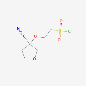 molecular formula C7H10ClNO4S B2918449 2-[(3-Cyanooxolan-3-yl)oxy]ethane-1-sulfonyl chloride CAS No. 2174002-19-6