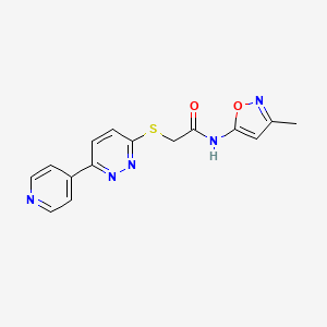 molecular formula C15H13N5O2S B2918460 N-(3-methylisoxazol-5-yl)-2-((6-(pyridin-4-yl)pyridazin-3-yl)thio)acetamide CAS No. 1211632-48-2