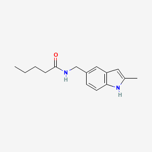 molecular formula C15H20N2O B2918469 N-((2-methyl-1H-indol-5-yl)methyl)pentanamide CAS No. 852136-08-4