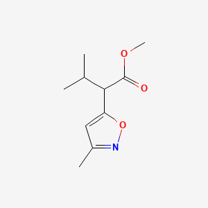 molecular formula C10H15NO3 B2918471 Methyl 3-methyl-2-(3-methylisoxazol-5-yl)butanoate CAS No. 2086298-40-8