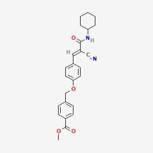 molecular formula C25H26N2O4 B2918480 methyl 4-[[4-[(E)-2-cyano-3-(cyclohexylamino)-3-oxoprop-1-enyl]phenoxy]methyl]benzoate CAS No. 732268-87-0