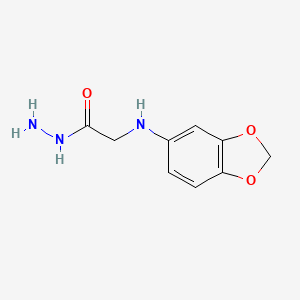 molecular formula C9H11N3O3 B2918486 2-(1,3-Benzodioxol-5-ylamino)acetohydrazide CAS No. 271798-51-7