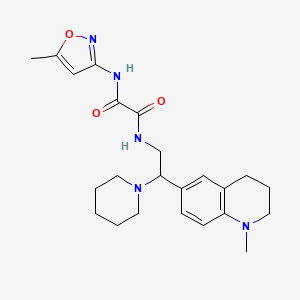molecular formula C23H31N5O3 B2918495 N1-(2-(1-methyl-1,2,3,4-tetrahydroquinolin-6-yl)-2-(piperidin-1-yl)ethyl)-N2-(5-methylisoxazol-3-yl)oxalamide CAS No. 922092-53-3