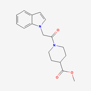 molecular formula C17H20N2O3 B2918497 methyl 1-(2-(1H-indol-1-yl)acetyl)piperidine-4-carboxylate CAS No. 948475-30-7