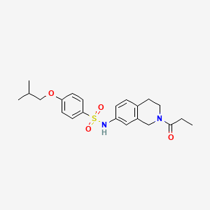 molecular formula C22H28N2O4S B2918498 4-isobutoxy-N-(2-propionyl-1,2,3,4-tetrahydroisoquinolin-7-yl)benzenesulfonamide CAS No. 955751-70-9