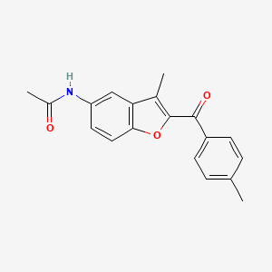 molecular formula C19H17NO3 B2918499 N-[3-methyl-2-(4-methylbenzoyl)-1-benzofuran-5-yl]acetamide CAS No. 929390-91-0