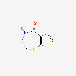 molecular formula C7H7NOS2 B2918500 3,4-dihydrothieno[3,2-f][1,4]thiazepin-5(2H)-one CAS No. 140217-07-8