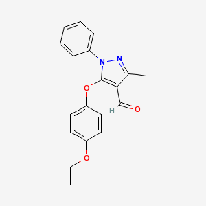 molecular formula C19H18N2O3 B2918505 5-(4-ethoxyphenoxy)-3-methyl-1-phenyl-1H-pyrazole-4-carbaldehyde CAS No. 882221-21-8