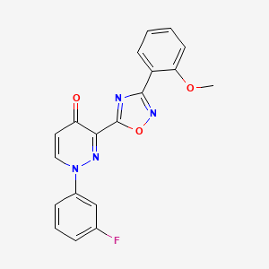molecular formula C19H13FN4O3 B2918506 1-(3-fluorophenyl)-3-(3-(2-methoxyphenyl)-1,2,4-oxadiazol-5-yl)pyridazin-4(1H)-one CAS No. 1112433-11-0