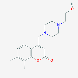 molecular formula C18H24N2O3 B2918507 4-((4-(2-羟乙基)哌嗪-1-基)甲基)-7,8-二甲基-2H-色烯-2-酮 CAS No. 896599-51-2