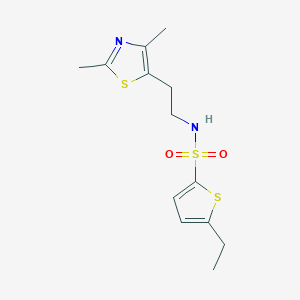 molecular formula C13H18N2O2S3 B2918520 N-(2-(2,4-二甲基噻唑-5-基)乙基)-5-乙基噻吩-2-磺酰胺 CAS No. 873009-86-0