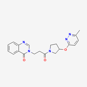 B2918525 3-(3-(3-((6-methylpyridazin-3-yl)oxy)pyrrolidin-1-yl)-3-oxopropyl)quinazolin-4(3H)-one CAS No. 2034452-43-0