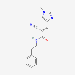 molecular formula C16H16N4O B2918526 2-氰基-3-(1-甲基-1H-咪唑-4-基)-N-(2-苯乙基)丙-2-烯酰胺 CAS No. 1808702-71-7