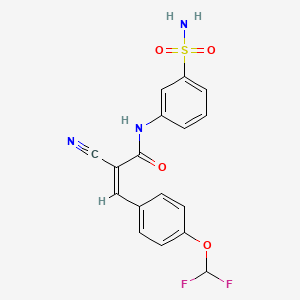 molecular formula C17H13F2N3O4S B2918532 2-氰基-3-[4-(二氟甲氧基)苯基]-N-(3-磺酰胺基苯基)丙-2-烯酰胺 CAS No. 326031-23-6