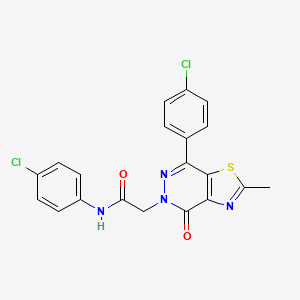 molecular formula C20H14Cl2N4O2S B2918539 N-(4-chlorophenyl)-2-(7-(4-chlorophenyl)-2-methyl-4-oxothiazolo[4,5-d]pyridazin-5(4H)-yl)acetamide CAS No. 941897-63-8