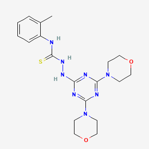 molecular formula C19H26N8O2S B2918550 2-(4,6-二吗啉基-1,3,5-三嗪-2-基)-N-(邻甲苯基)肼基硫代甲酰胺 CAS No. 886961-18-8