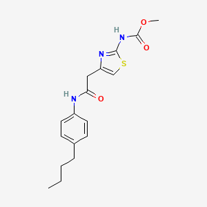 molecular formula C17H21N3O3S B2918552 Methyl (4-(2-((4-butylphenyl)amino)-2-oxoethyl)thiazol-2-yl)carbamate CAS No. 946283-99-4