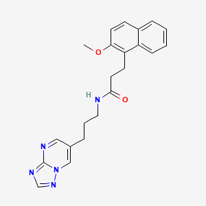 molecular formula C22H23N5O2 B2918590 N-(3-([1,2,4]triazolo[1,5-a]pyrimidin-6-yl)propyl)-3-(2-methoxynaphthalen-1-yl)propanamide CAS No. 2034557-24-7