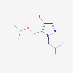 molecular formula C9H13F2IN2O B2918594 1-(2,2-difluoroethyl)-4-iodo-5-(isopropoxymethyl)-1H-pyrazole CAS No. 1856019-09-4
