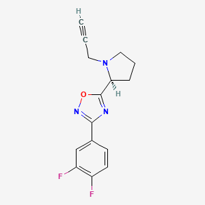 molecular formula C15H13F2N3O B2918596 3-(3,4-Difluorophenyl)-5-[(2S)-1-prop-2-ynylpyrrolidin-2-yl]-1,2,4-oxadiazole CAS No. 2223113-13-9