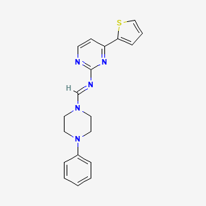 molecular formula C19H19N5S B2918599 N-[(E)-(4-苯基哌嗪基)亚甲基]-4-(2-噻吩基)-2-嘧啶胺 CAS No. 865660-36-2