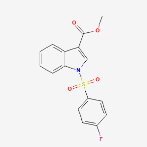 molecular formula C16H12FNO4S B2918613 1-(4-氟苯基)磺酰吲哚-3-甲酸甲酯 CAS No. 866145-34-8