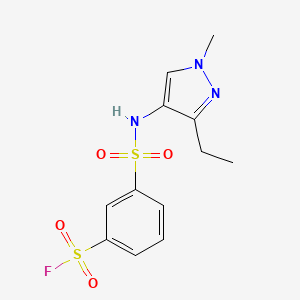 molecular formula C12H14FN3O4S2 B2918636 3-[(3-ethyl-1-methyl-1H-pyrazol-4-yl)sulfamoyl]benzene-1-sulfonyl fluoride CAS No. 2094908-83-3