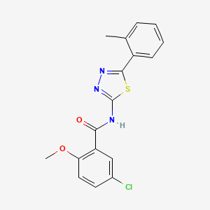 5-chloro-2-methoxy-N-[5-(2-methylphenyl)-1,3,4-thiadiazol-2-yl]benzamide