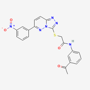molecular formula C21H16N6O4S B2918643 N-(3-acetylphenyl)-2-((6-(3-nitrophenyl)-[1,2,4]triazolo[4,3-b]pyridazin-3-yl)thio)acetamide CAS No. 894058-19-6