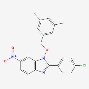 2-(4-chlorophenyl)-1-[(3,5-dimethylbenzyl)oxy]-6-nitro-1H-1,3-benzimidazole