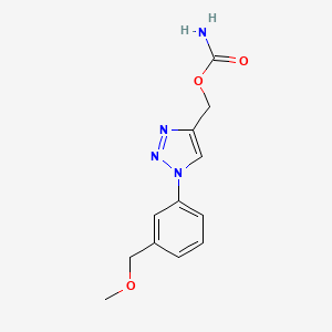 molecular formula C12H14N4O3 B2918655 [1-[3-(Methoxymethyl)phenyl]triazol-4-yl]methyl carbamate CAS No. 2137578-46-0