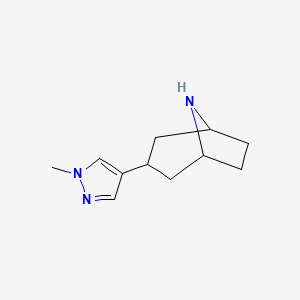 molecular formula C11H17N3 B2918657 3-(1-methyl-1H-pyrazol-4-yl)-8-azabicyclo[3.2.1]octane CAS No. 1691745-69-3