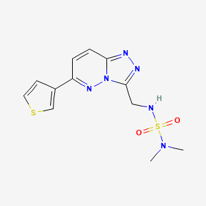 molecular formula C12H14N6O2S2 B2918661 3-[(二甲基磺酰胺基)甲基]-6-噻吩-3-基-[1,2,4]三唑并[4,3-b]哒嗪 CAS No. 1904411-85-3