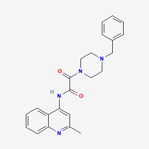molecular formula C23H24N4O2 B2918670 2-(4-benzylpiperazin-1-yl)-N-(2-methylquinolin-4-yl)-2-oxoacetamide CAS No. 941939-28-2